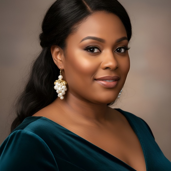 Grape Shape Pearl Earrings - Picture 1 of 2